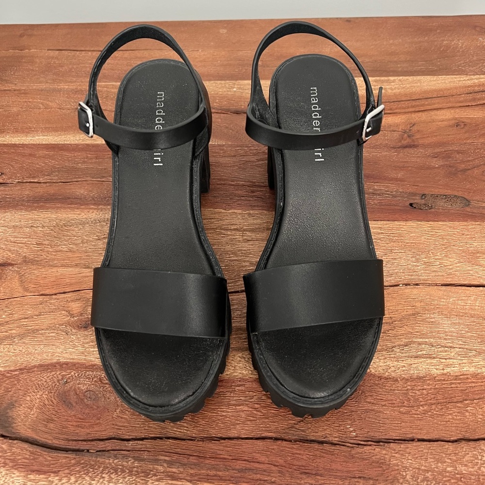 Black Chunky Heel Sandals by Madden Girl - Picture 3 of 6